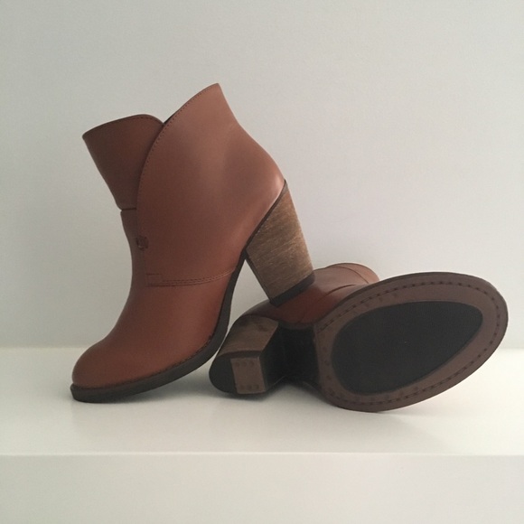 Cognac Leather Slip On Ankle Bootie - Picture 3 of 6